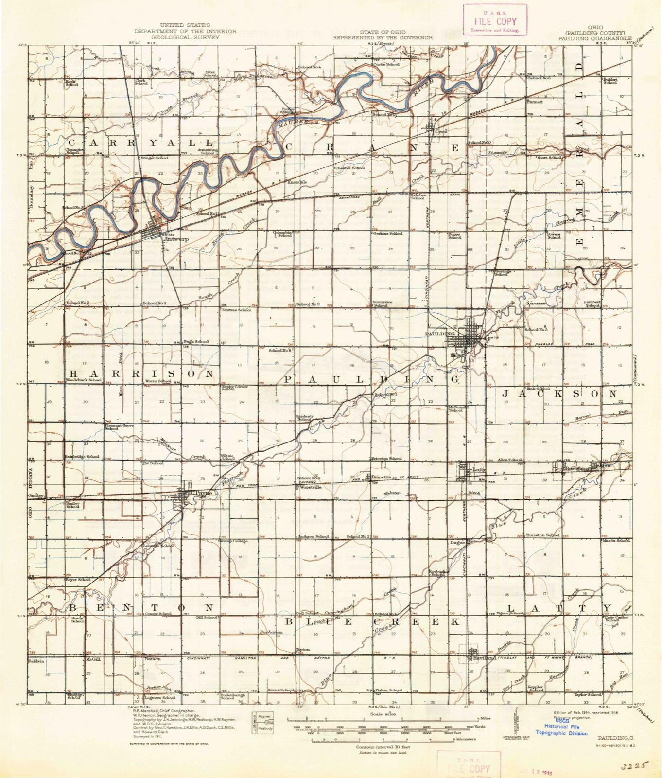 Topographic sheet of Batson, surveyed 1914