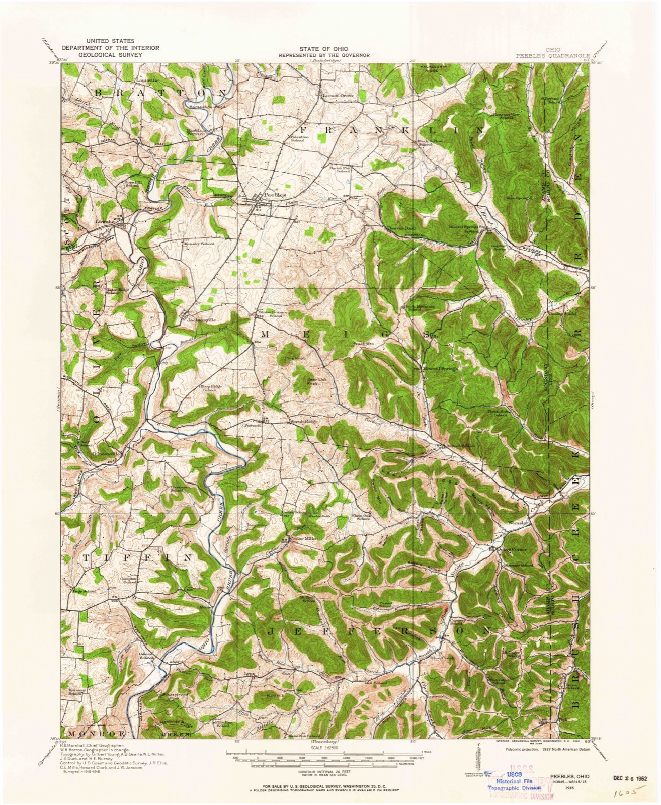 Topographic sheet of Pink, surveyed 1916