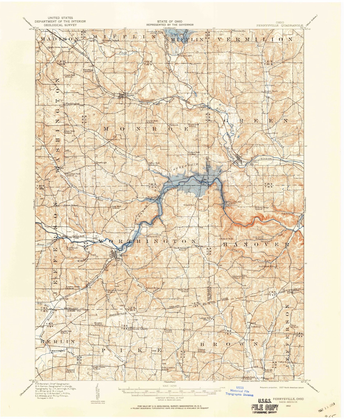 Topographic sheet of Jelloway, surveyed 1912