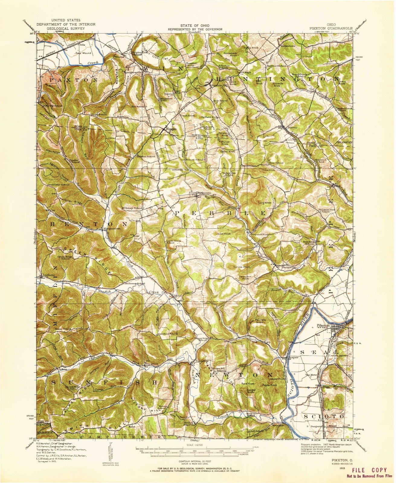 Topographic sheet of Storms, surveyed 1915