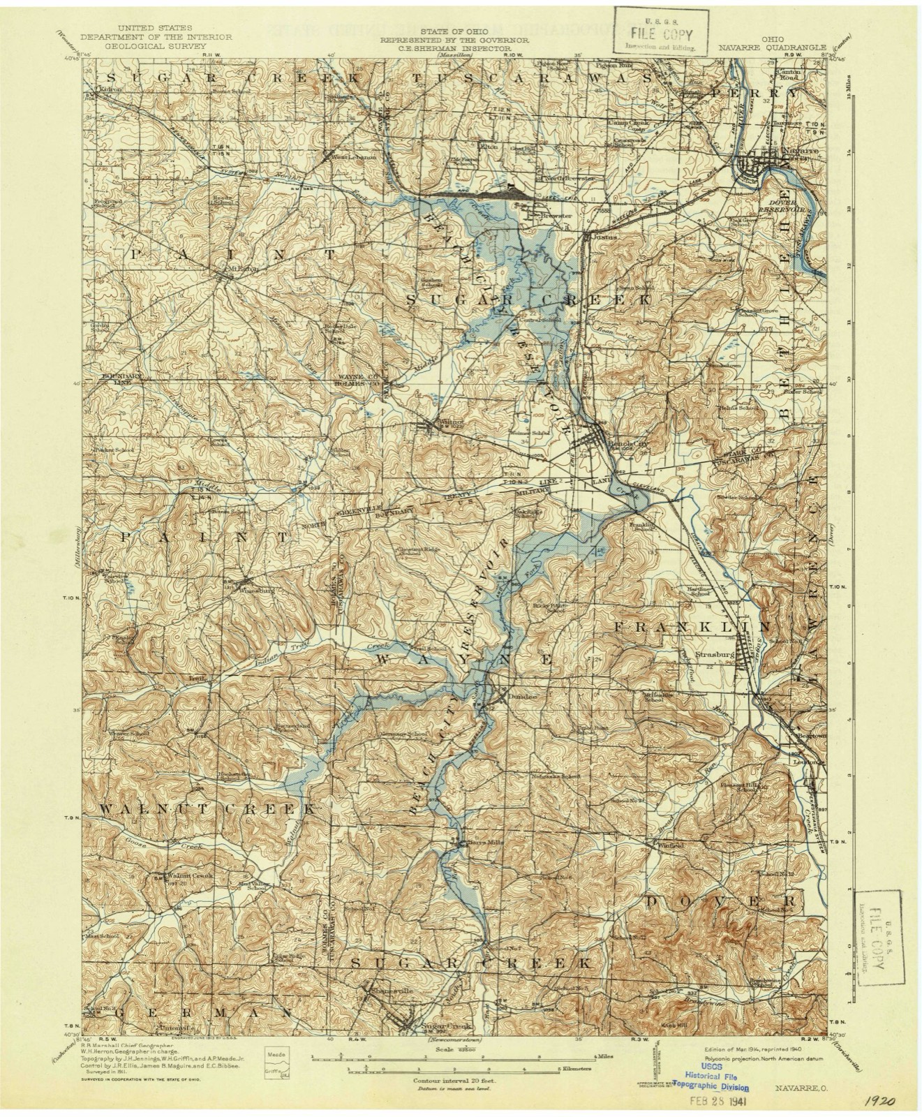 Topographic sheet of Kidron, surveyed 1914