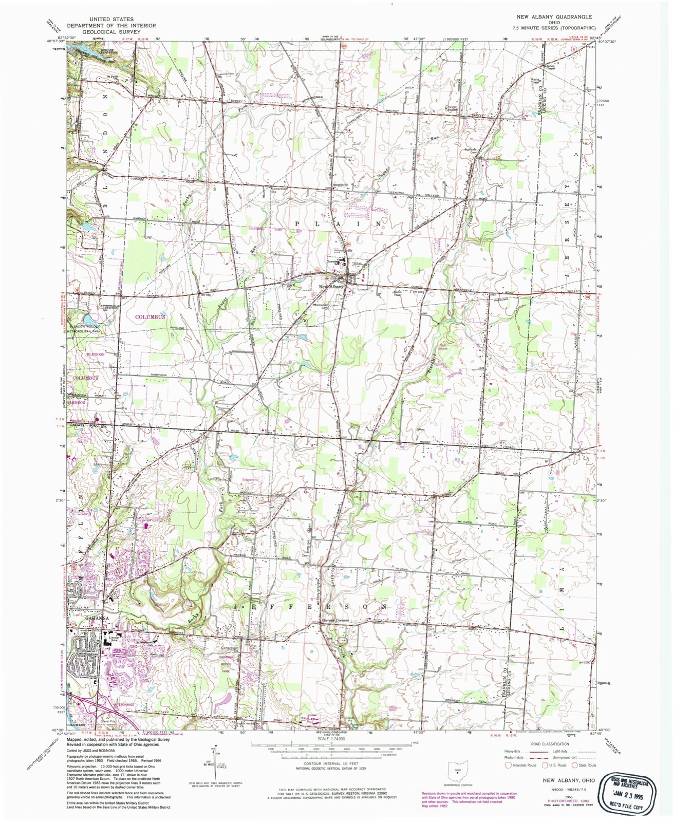 Topographic sheet of Ackerly Park, surveyed 1966