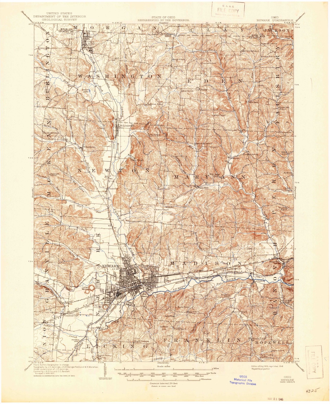 Topographic sheet of Purity, surveyed 1909