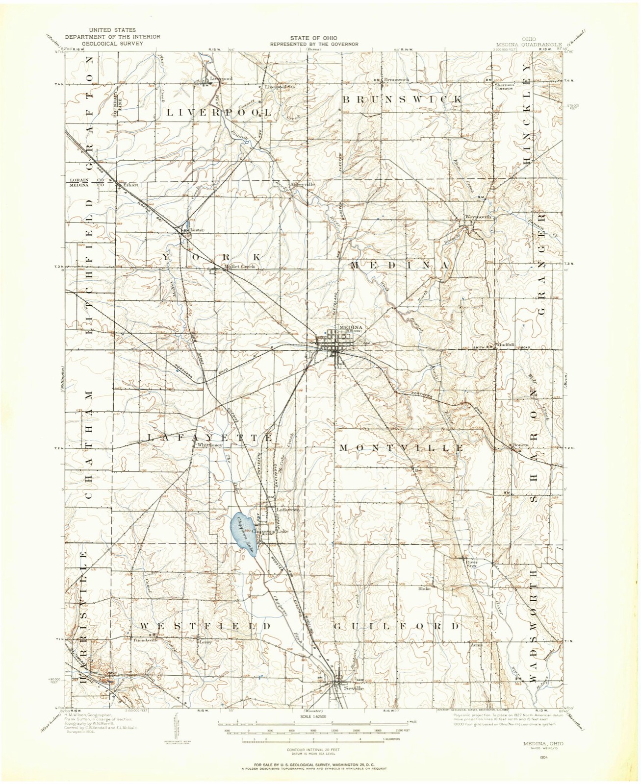 Topographic sheet of Brunswick, surveyed 1904