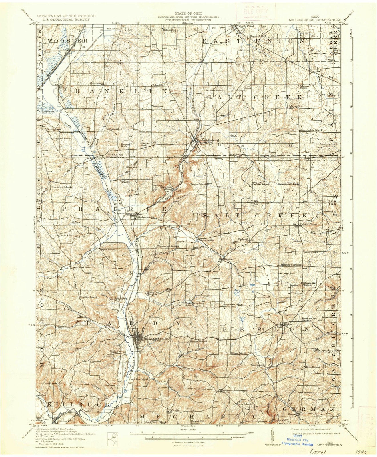Topographic sheet of McCance, surveyed 1915