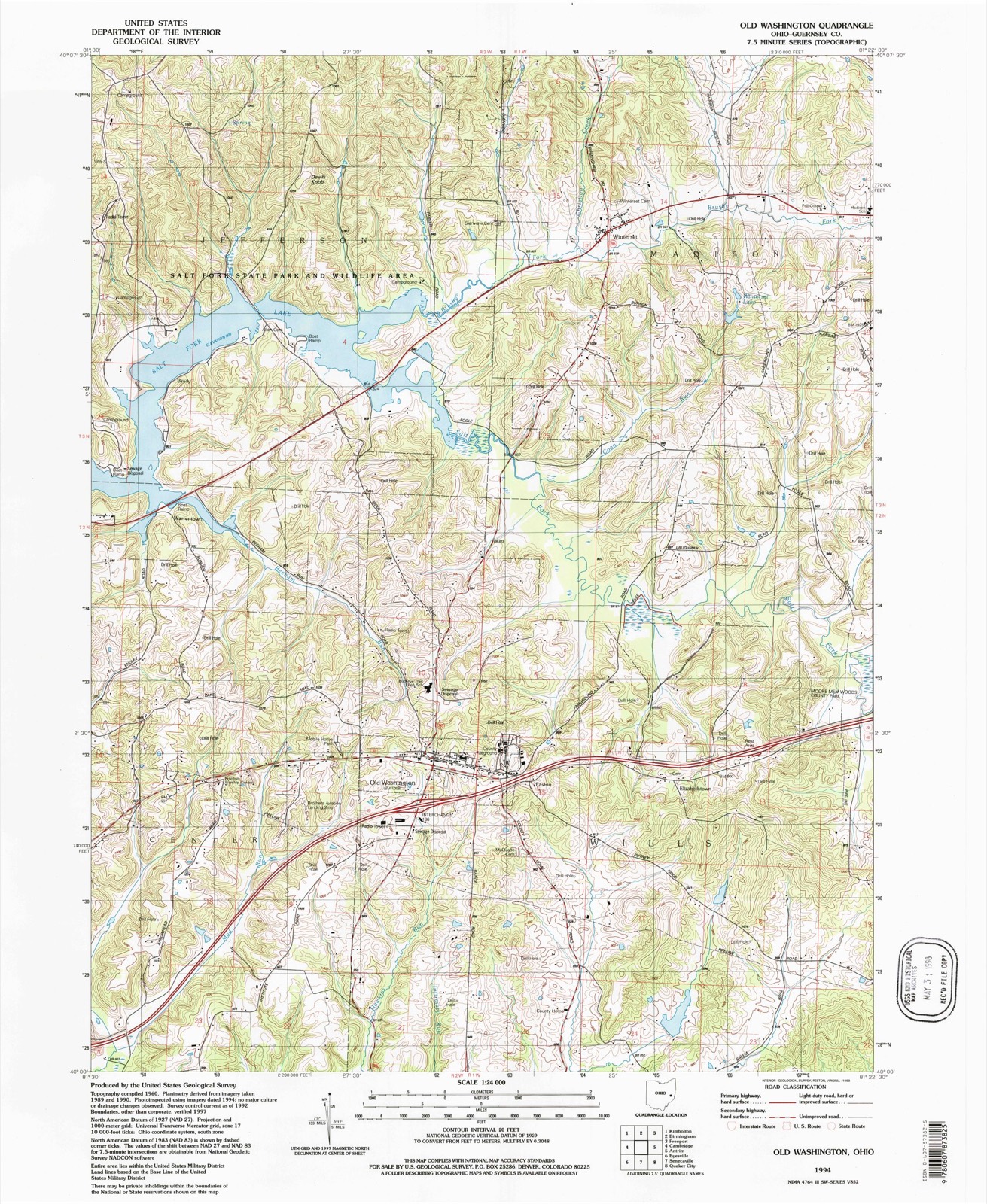 Topographic sheet of Easton, surveyed 1994
