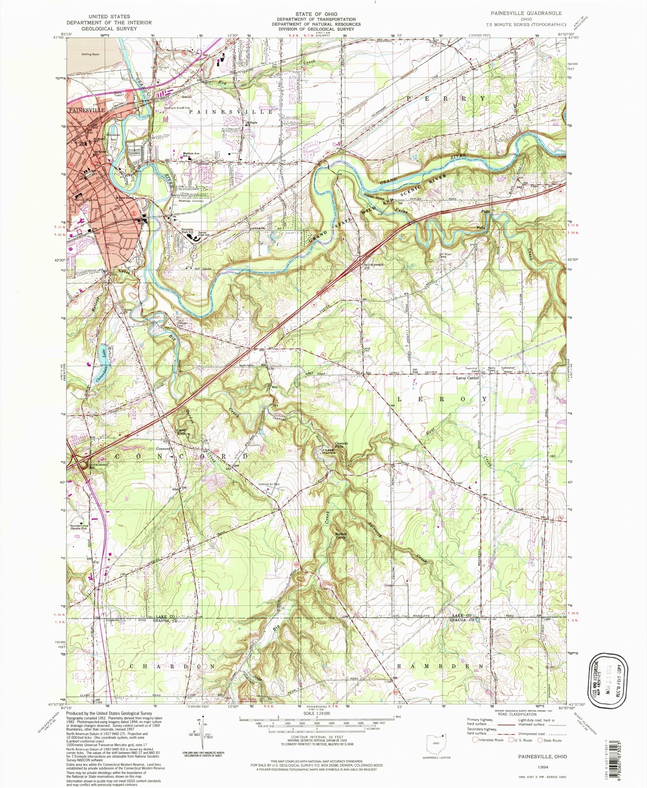 Topographic sheet of Concord, surveyed 1994