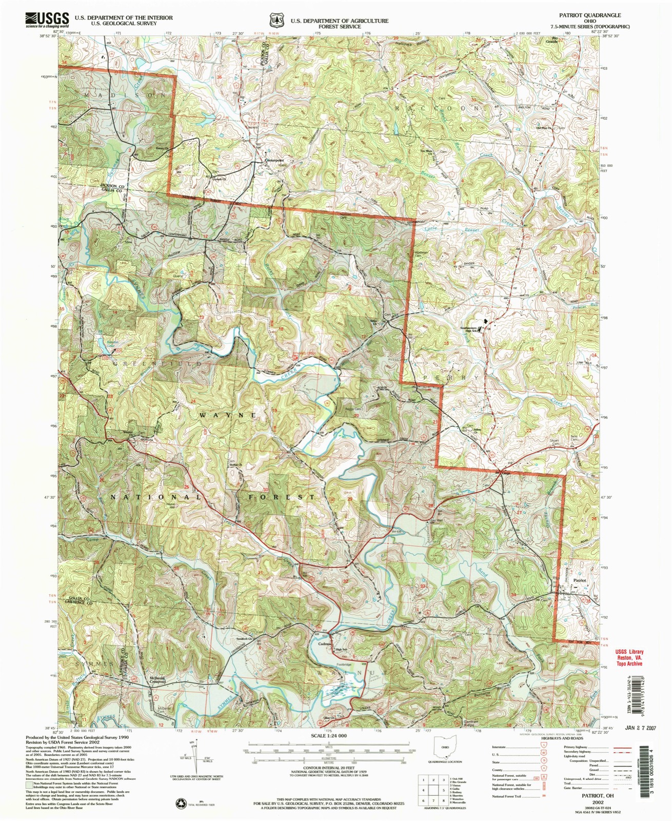 Topographic sheet of Centerpoint, surveyed 2002