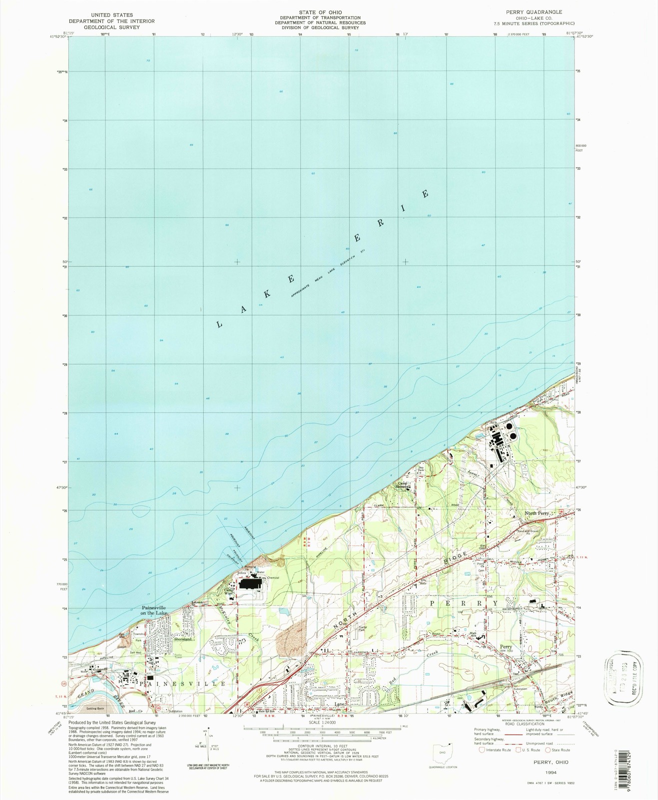 Topographic sheet of Lane, surveyed 1994