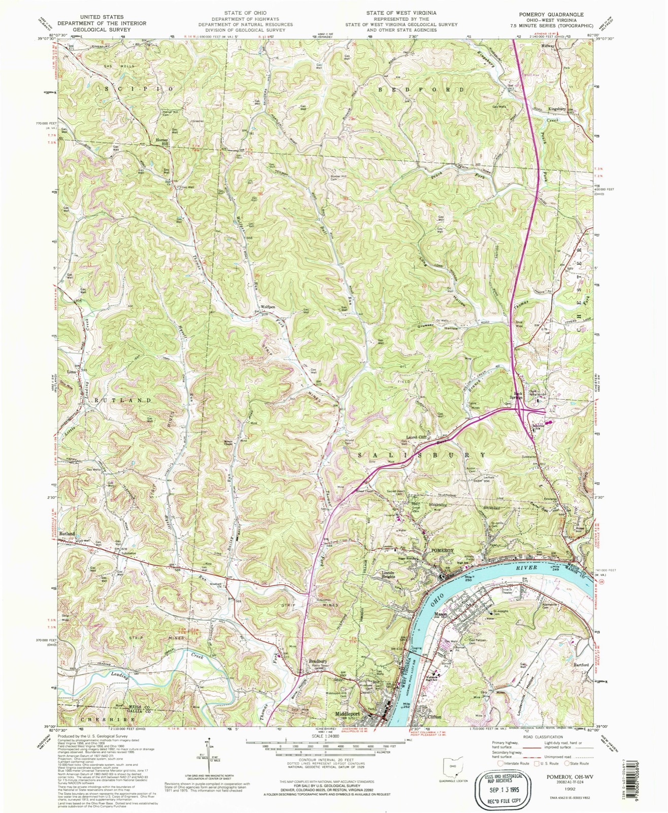 Topographic sheet of Midway, surveyed 1992