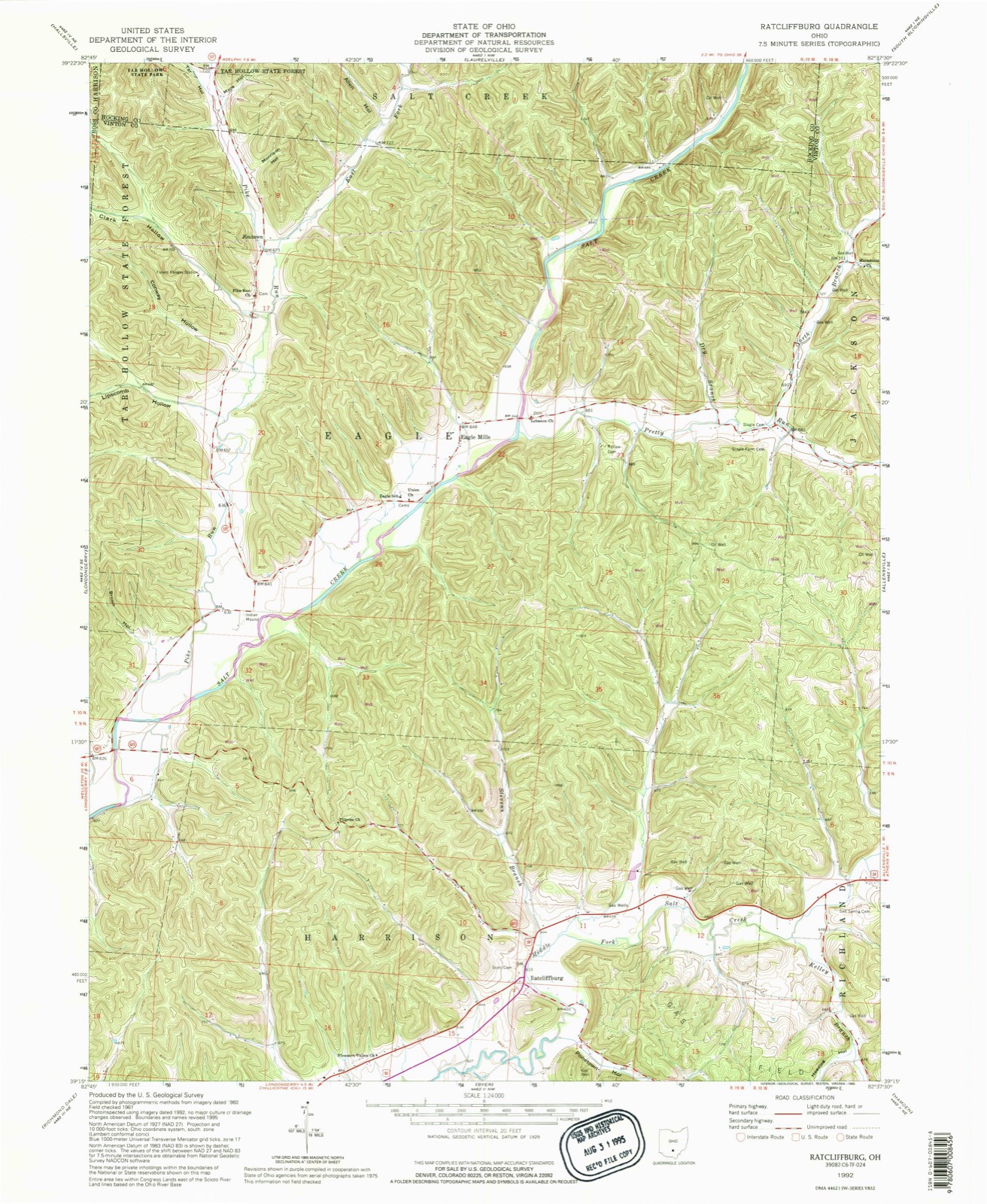 Topographic sheet of Jimtown, surveyed 1992