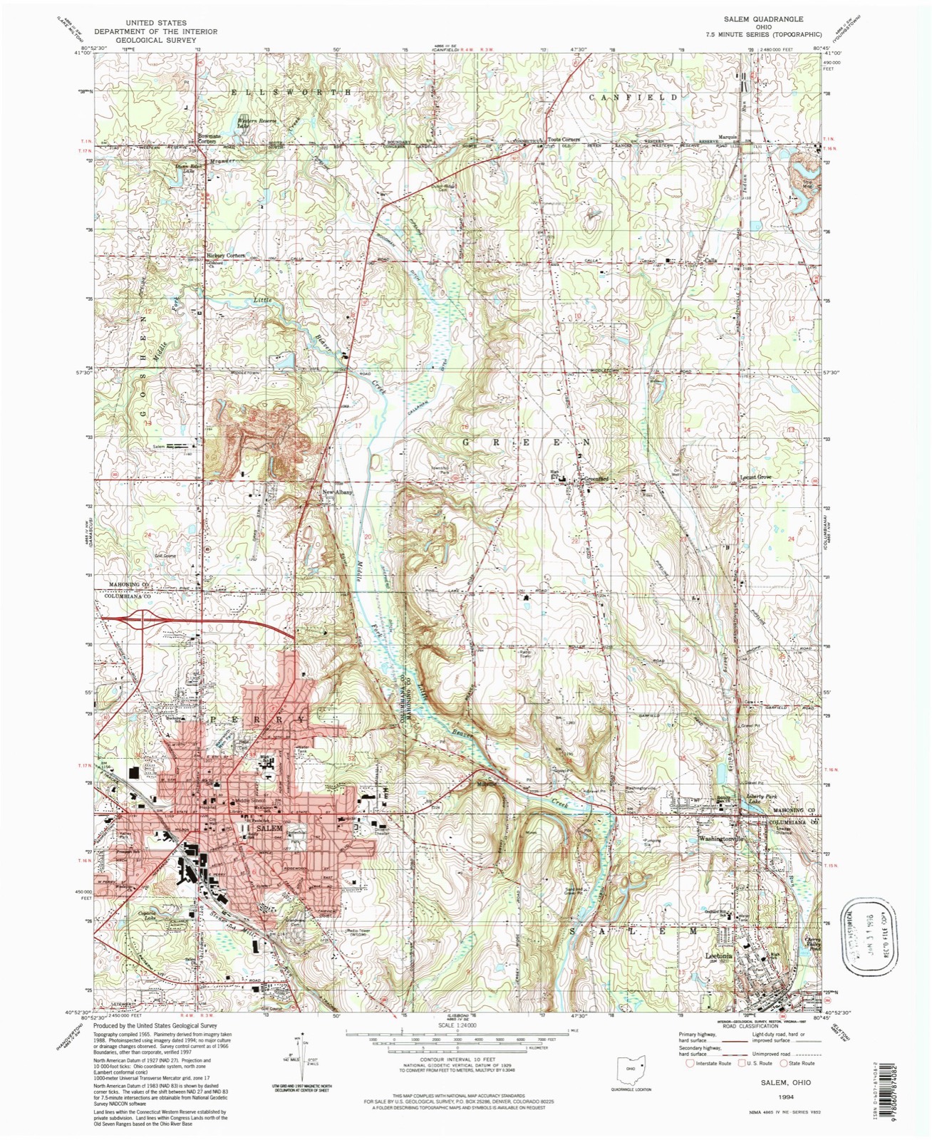Topographic sheet of Locust Grove, surveyed 1994