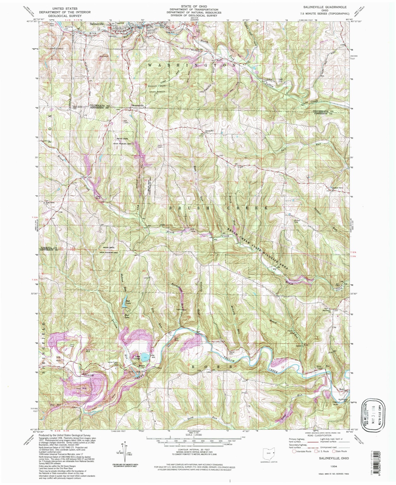 Topographic sheet of Holt, surveyed 1994