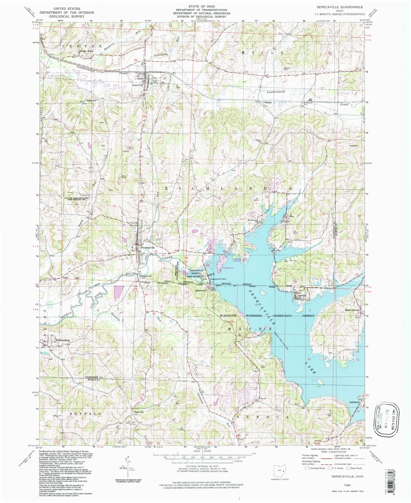 Topographic sheet of Lakeview, surveyed 1994
