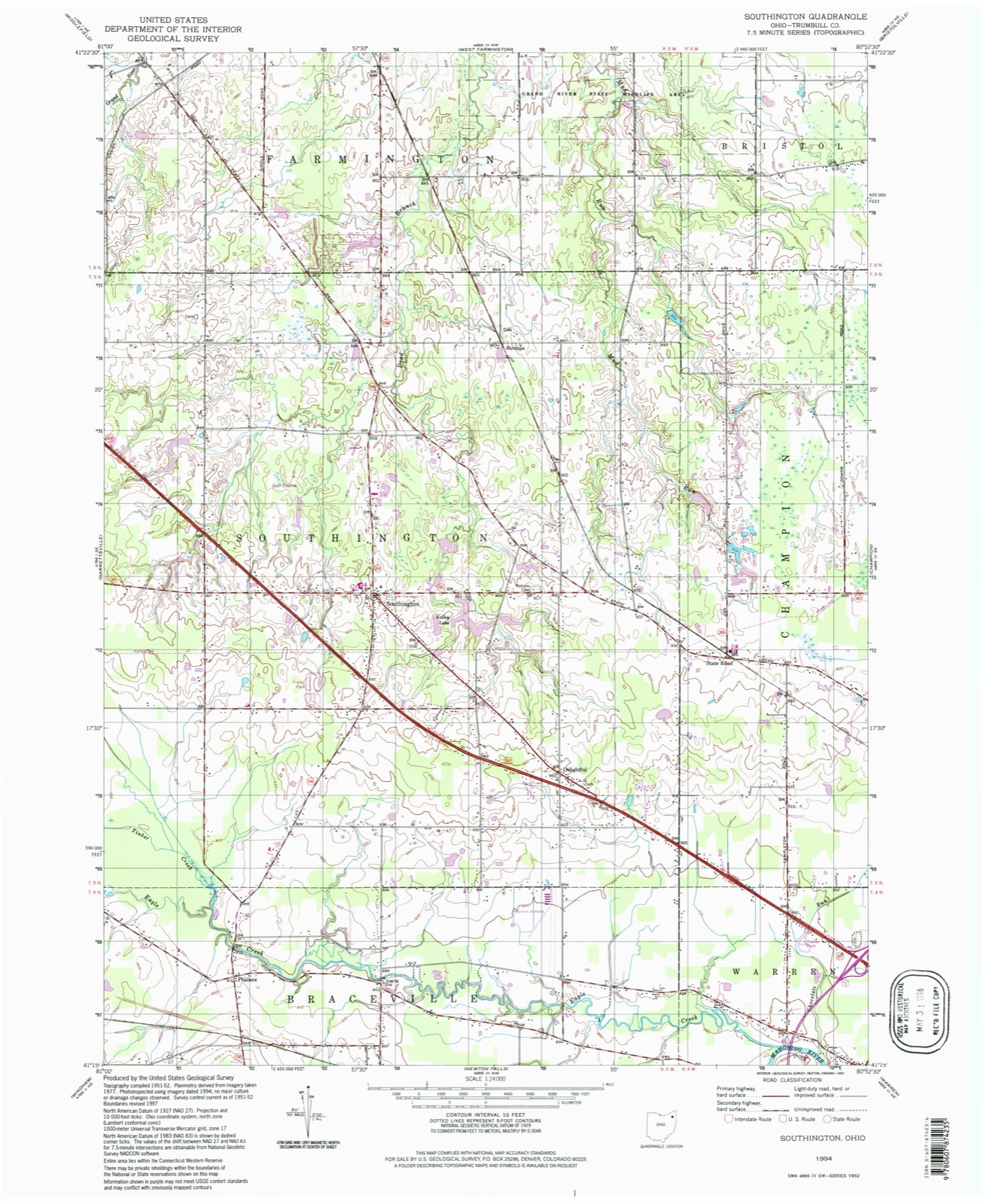 Topographic sheet of Phalanx, surveyed 1994