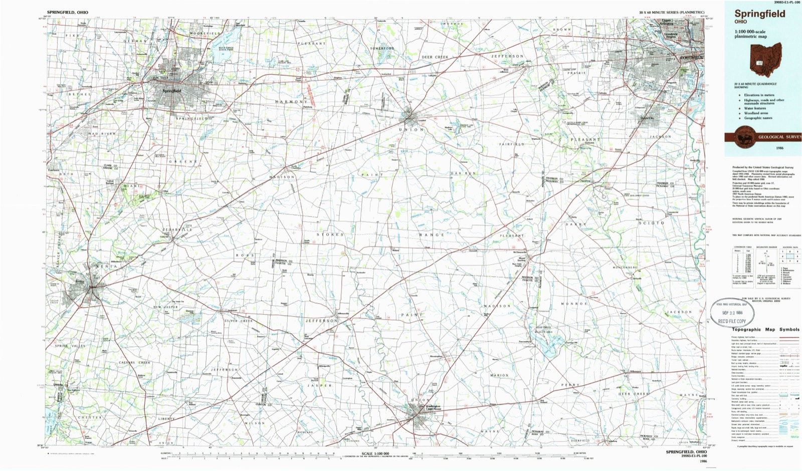 Topographic sheet of Five Points, surveyed 1986