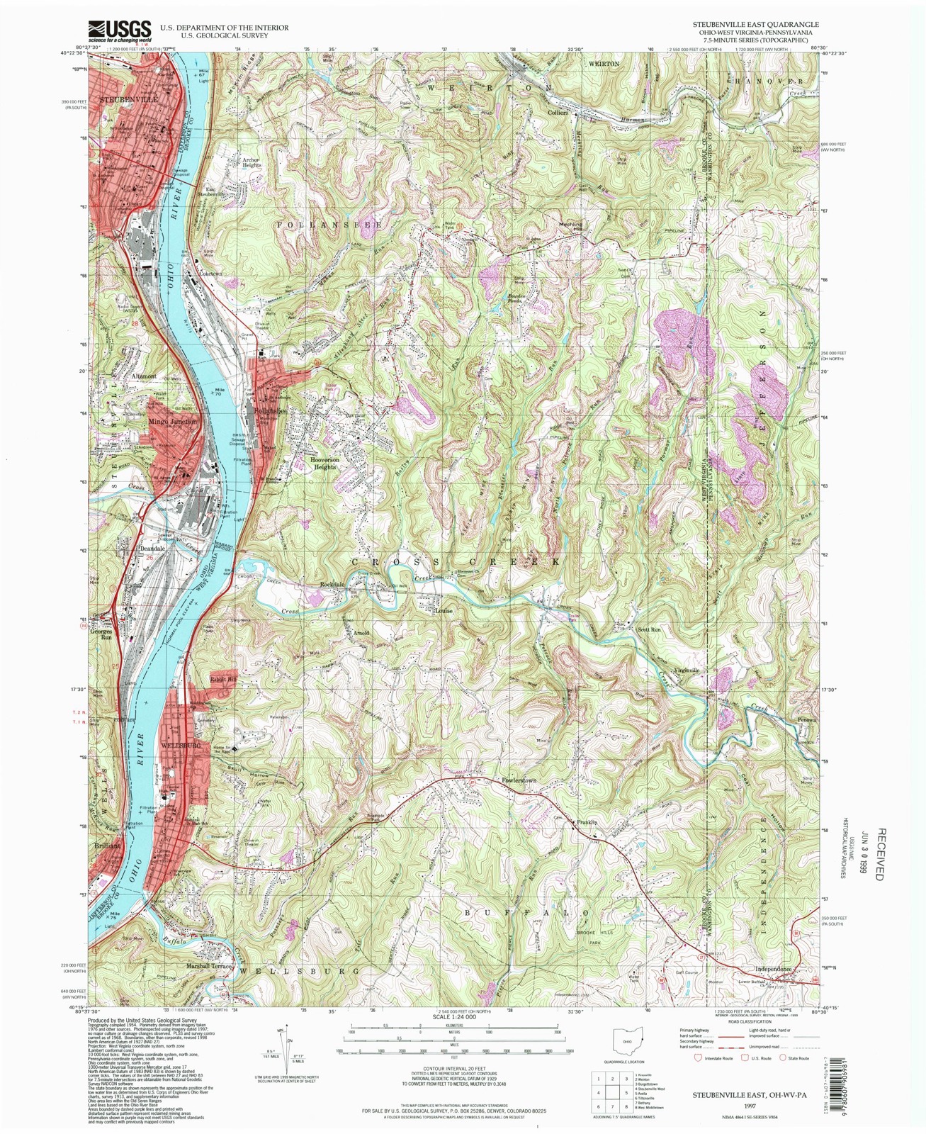 Topographic sheet of Deandale, surveyed 1997