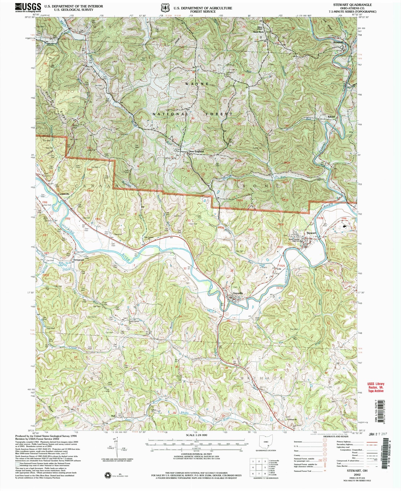 Topographic sheet of Stringtown, surveyed 2002