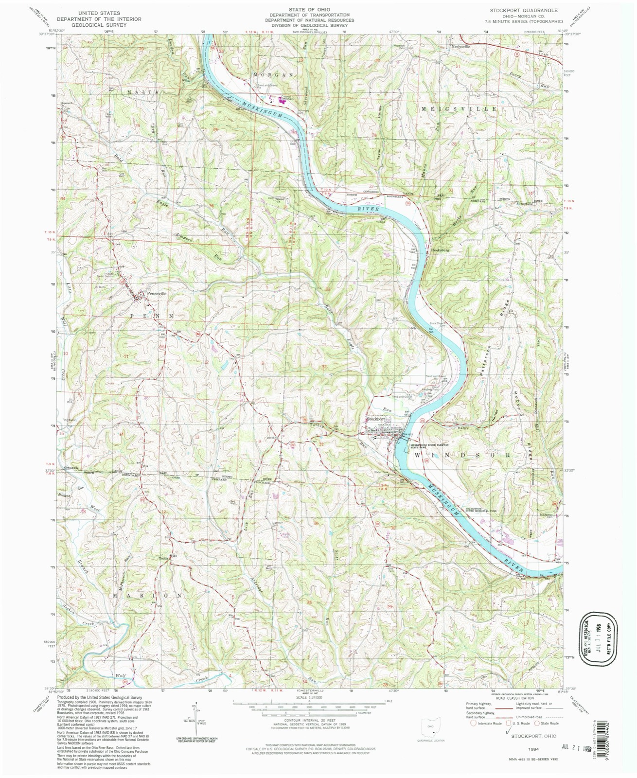 Topographic sheet of Todds, surveyed 1994
