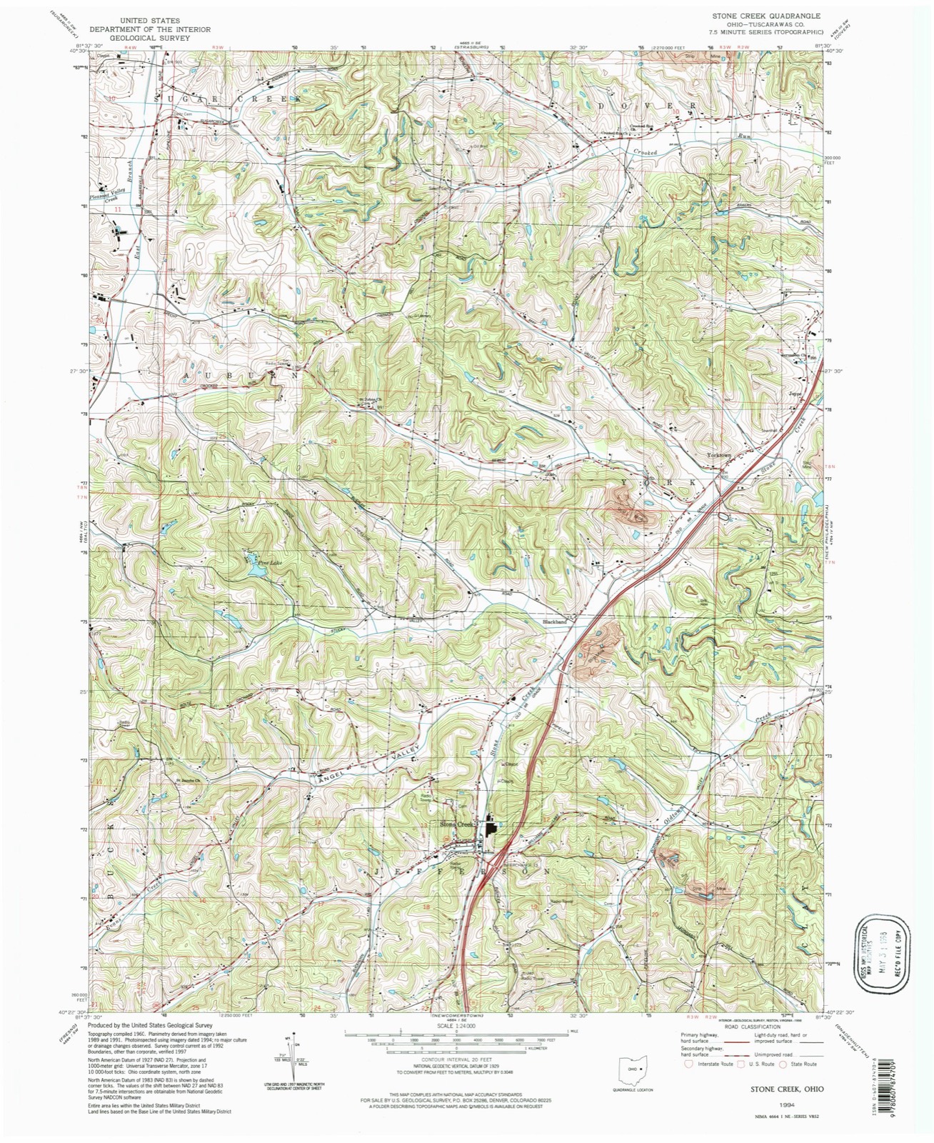 Topographic sheet of Yorktown, surveyed 1994