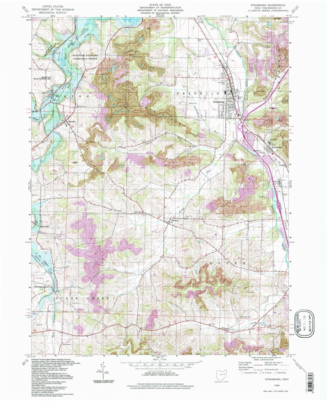 Topographic sheet of Dundee, surveyed 1994
