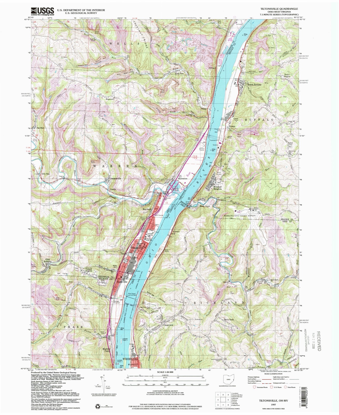 Topographic sheet of Stringer, surveyed 1997