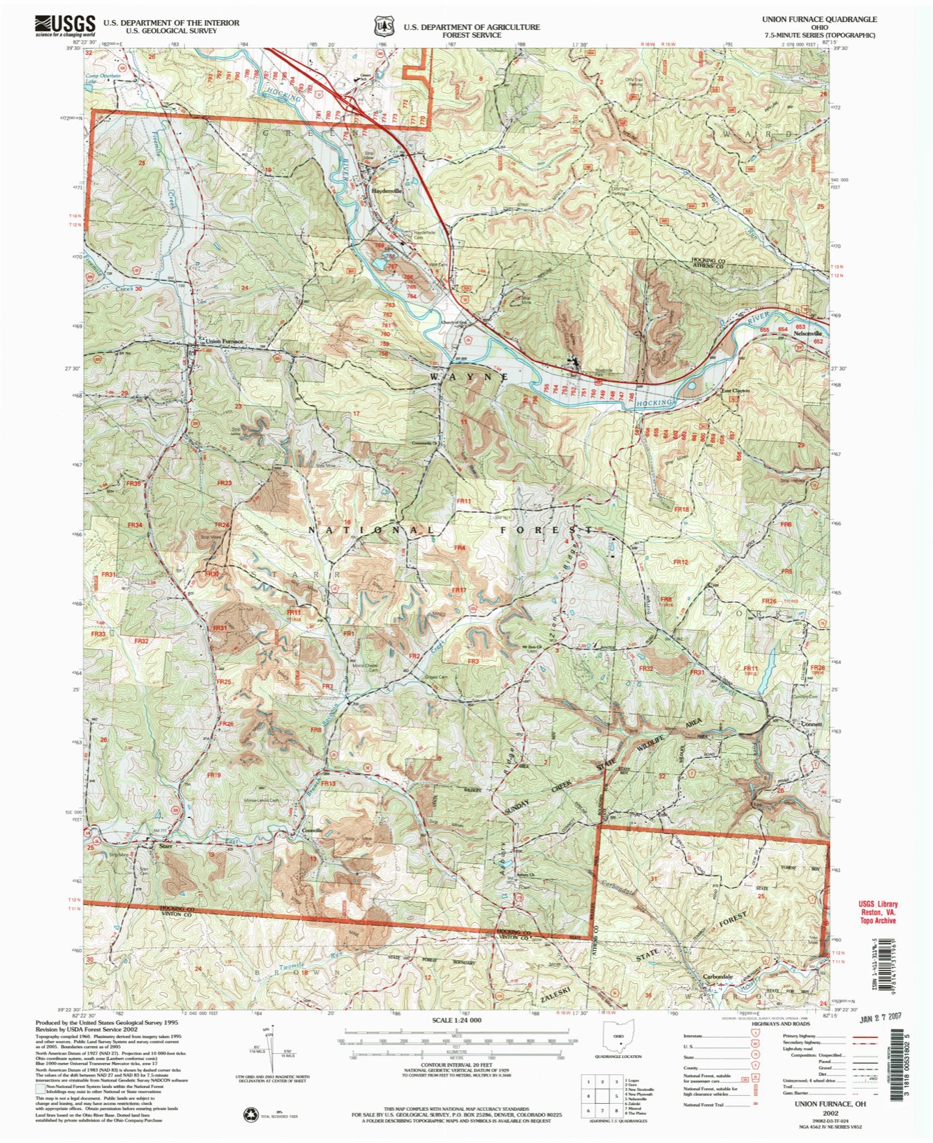 Topographic sheet of Starr, surveyed 2002