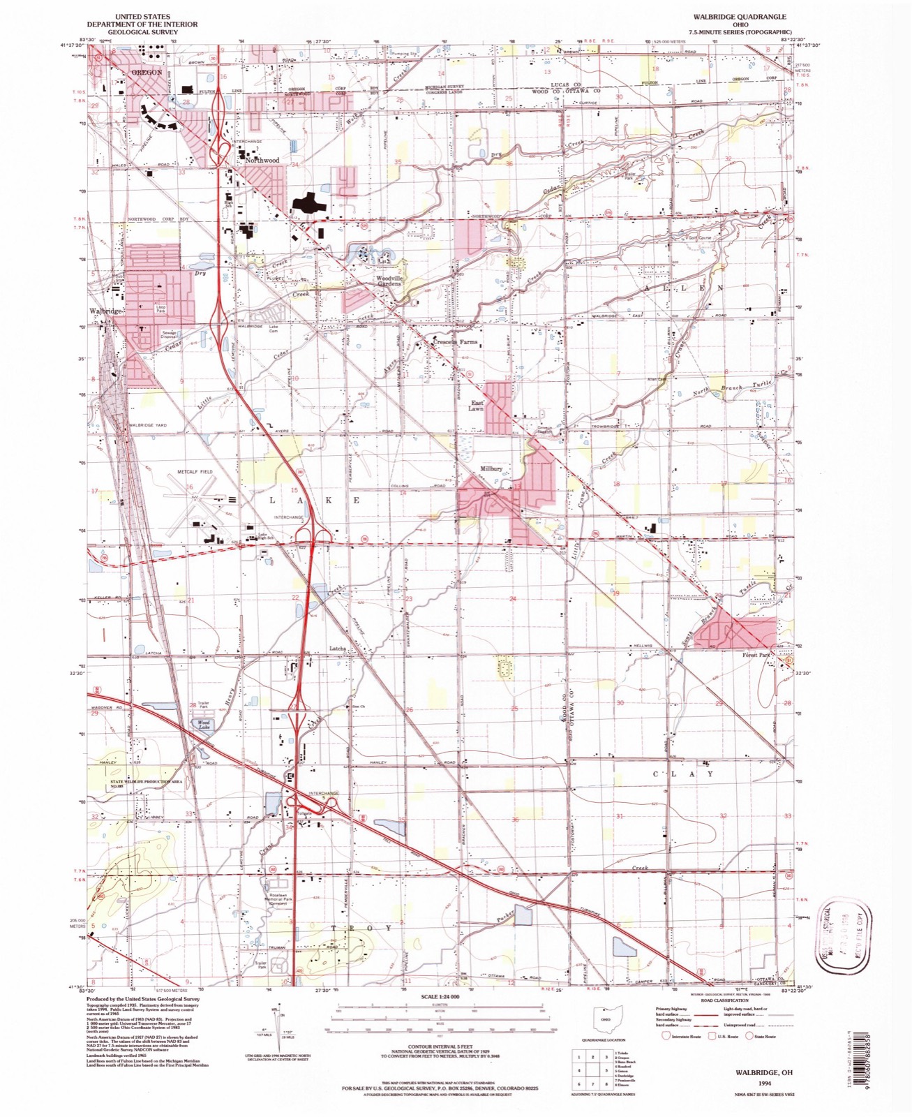 Topographic sheet of Forest Park, surveyed 1994
