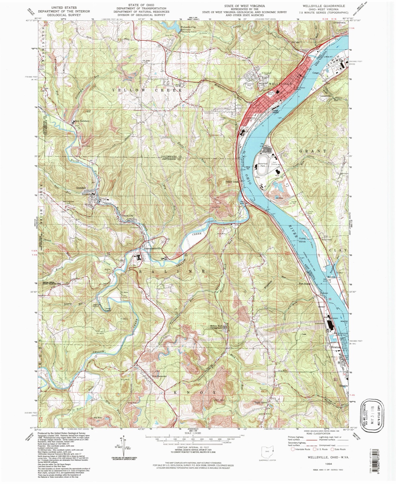 Topographic sheet of Sugar Grove, surveyed 1994