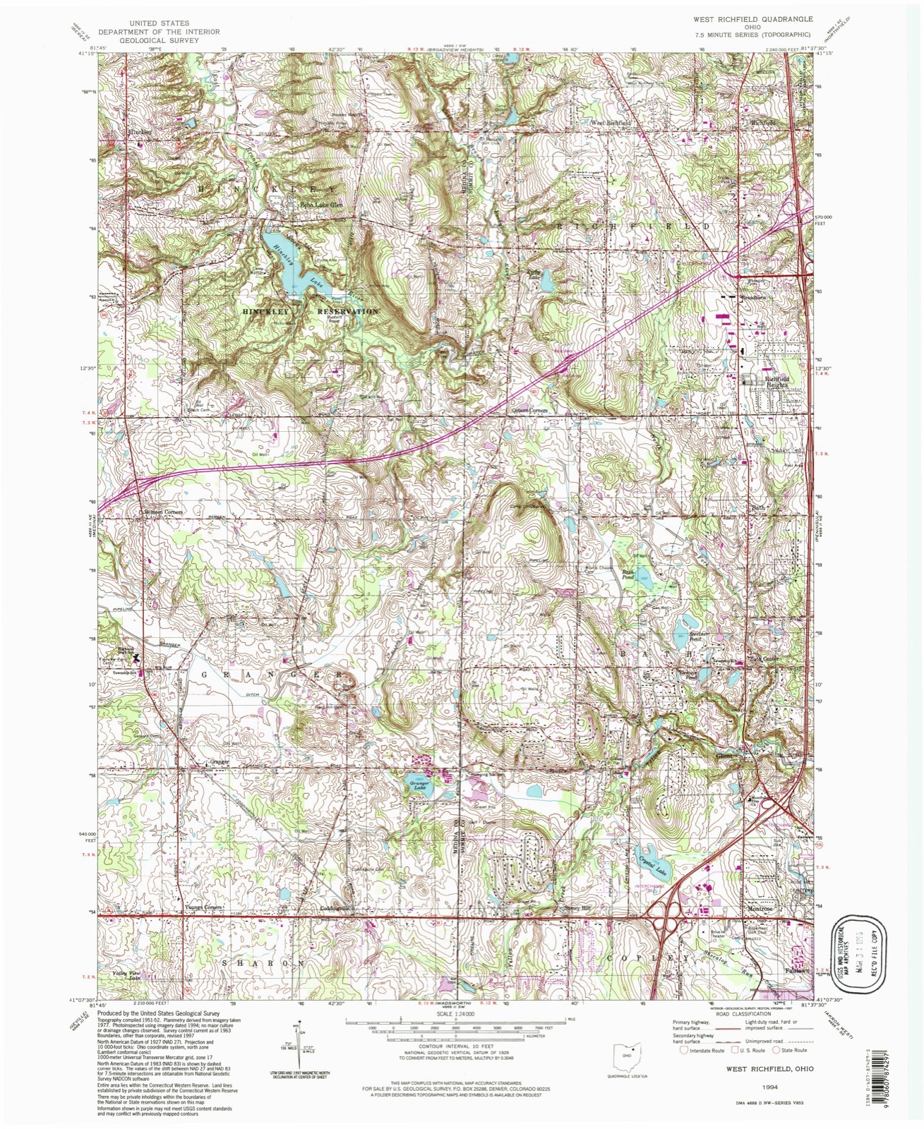 Topographic sheet of Bath, surveyed 1994