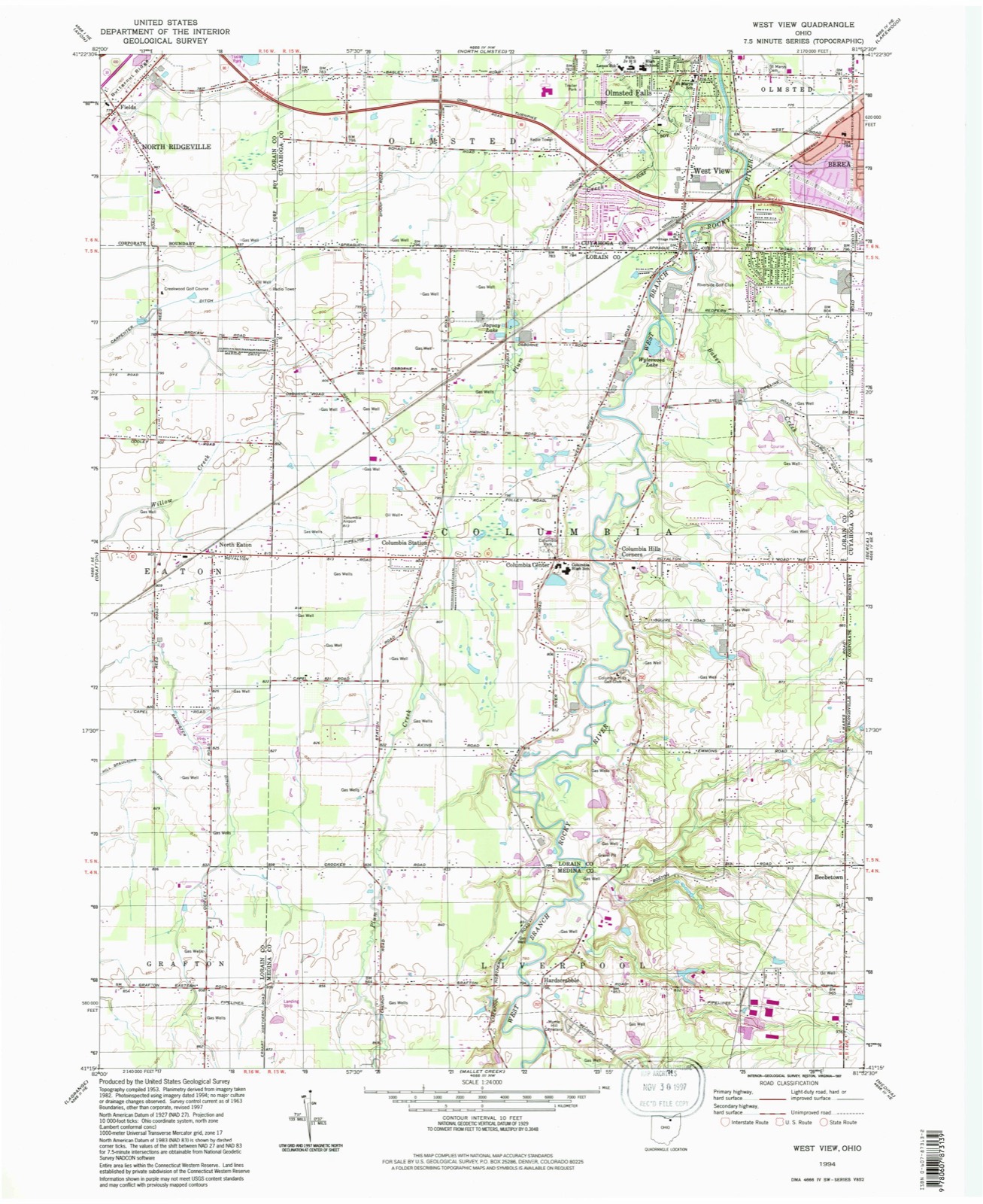 Topographic sheet of Hardscrabble, surveyed 1994