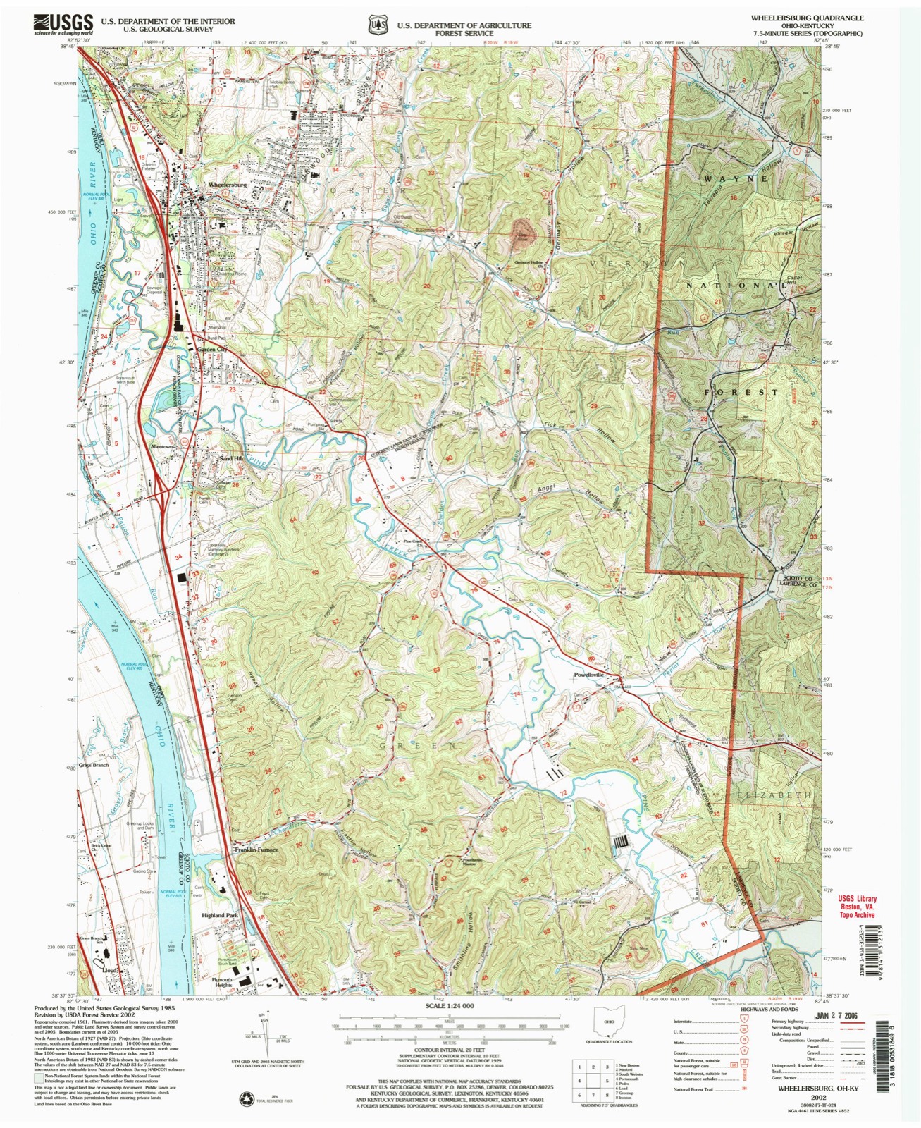 Topographic sheet of Garden City, surveyed 2002