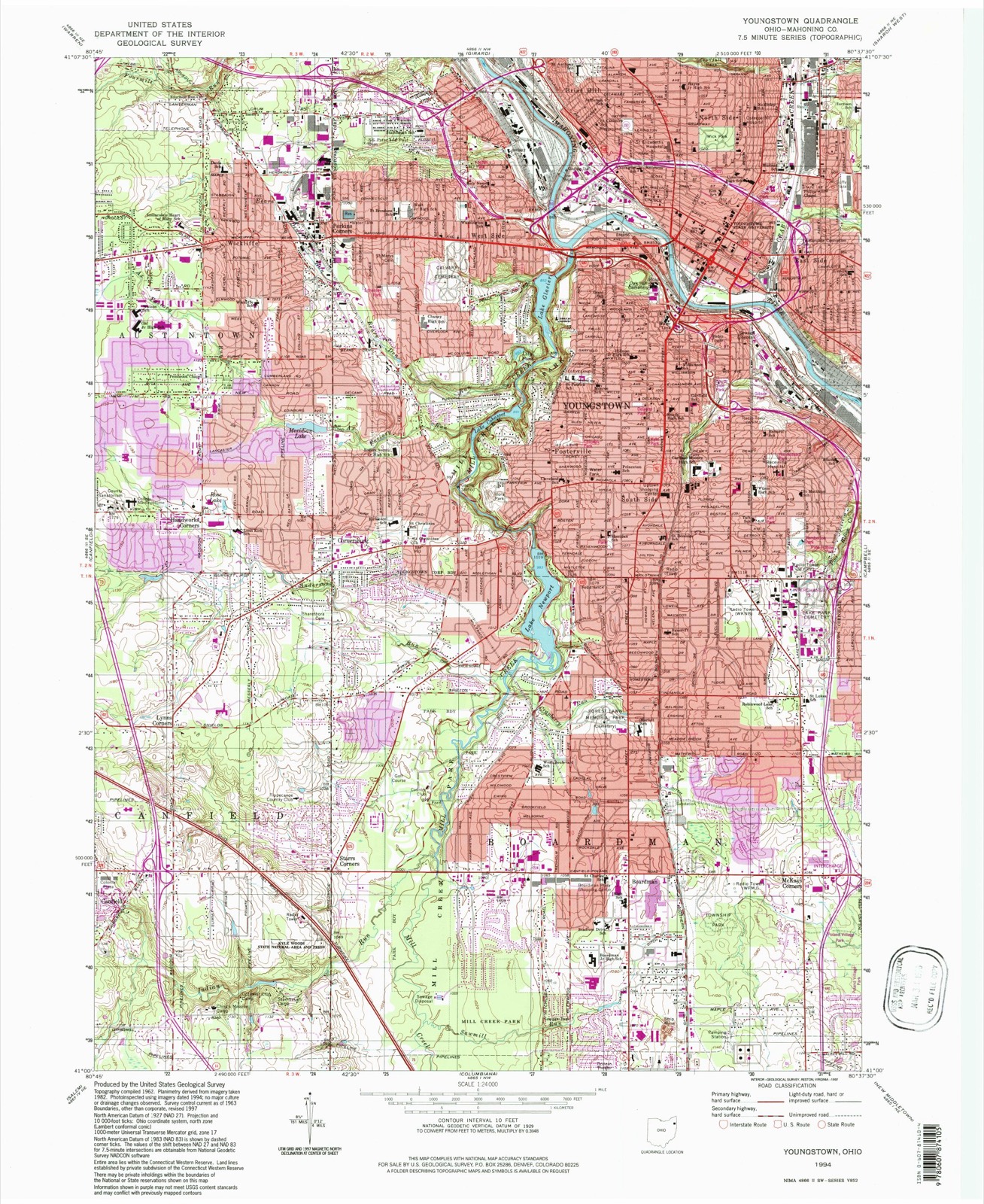 Topographic sheet of North Side, surveyed 1994