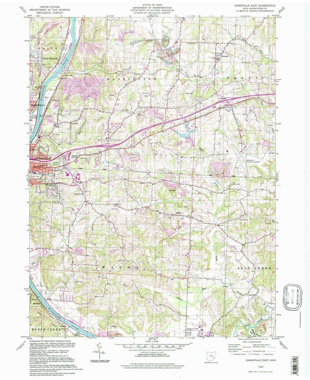 Topographic sheet of Riverview, surveyed 1994