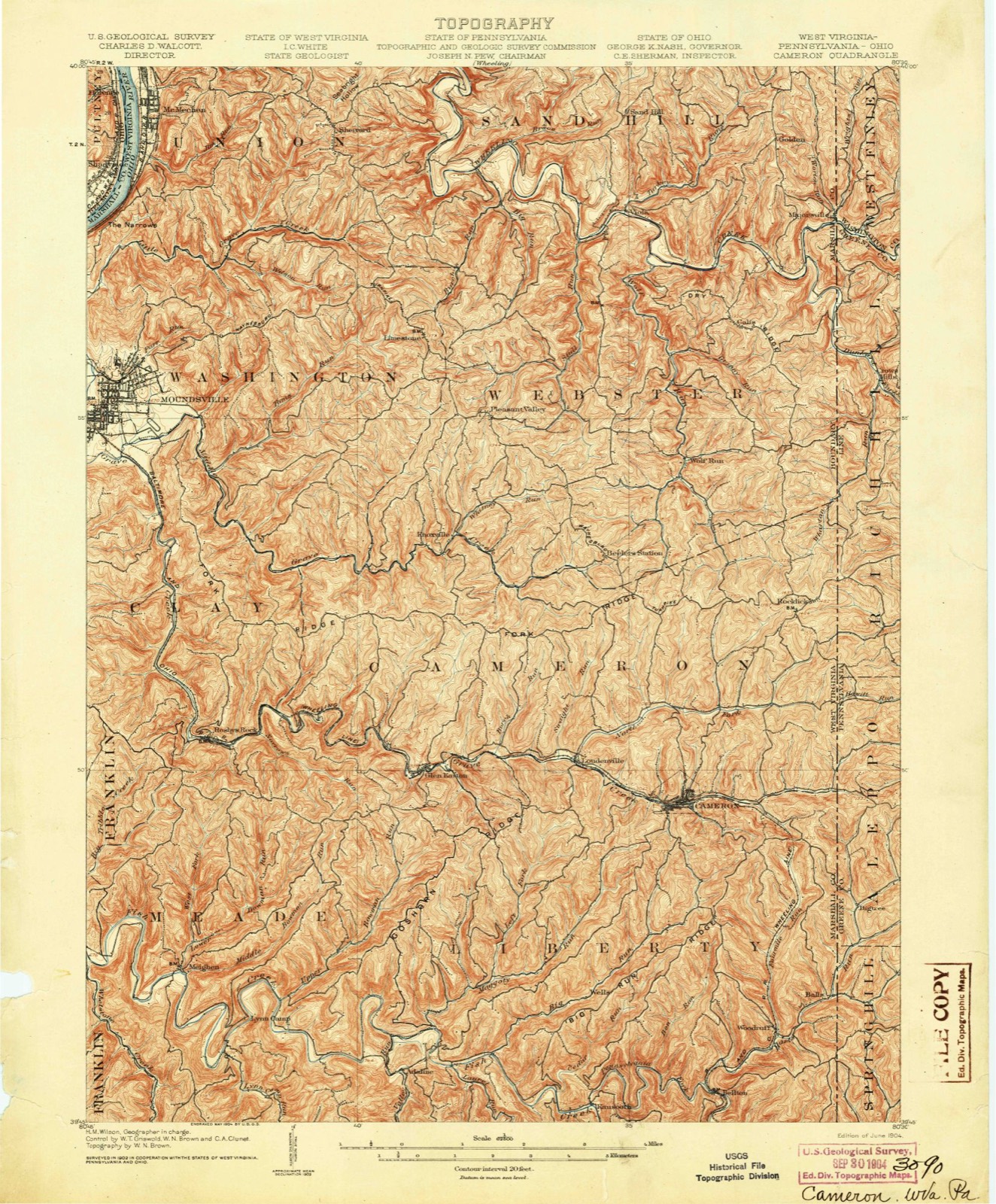 Topographic sheet of Avondale, surveyed 1904