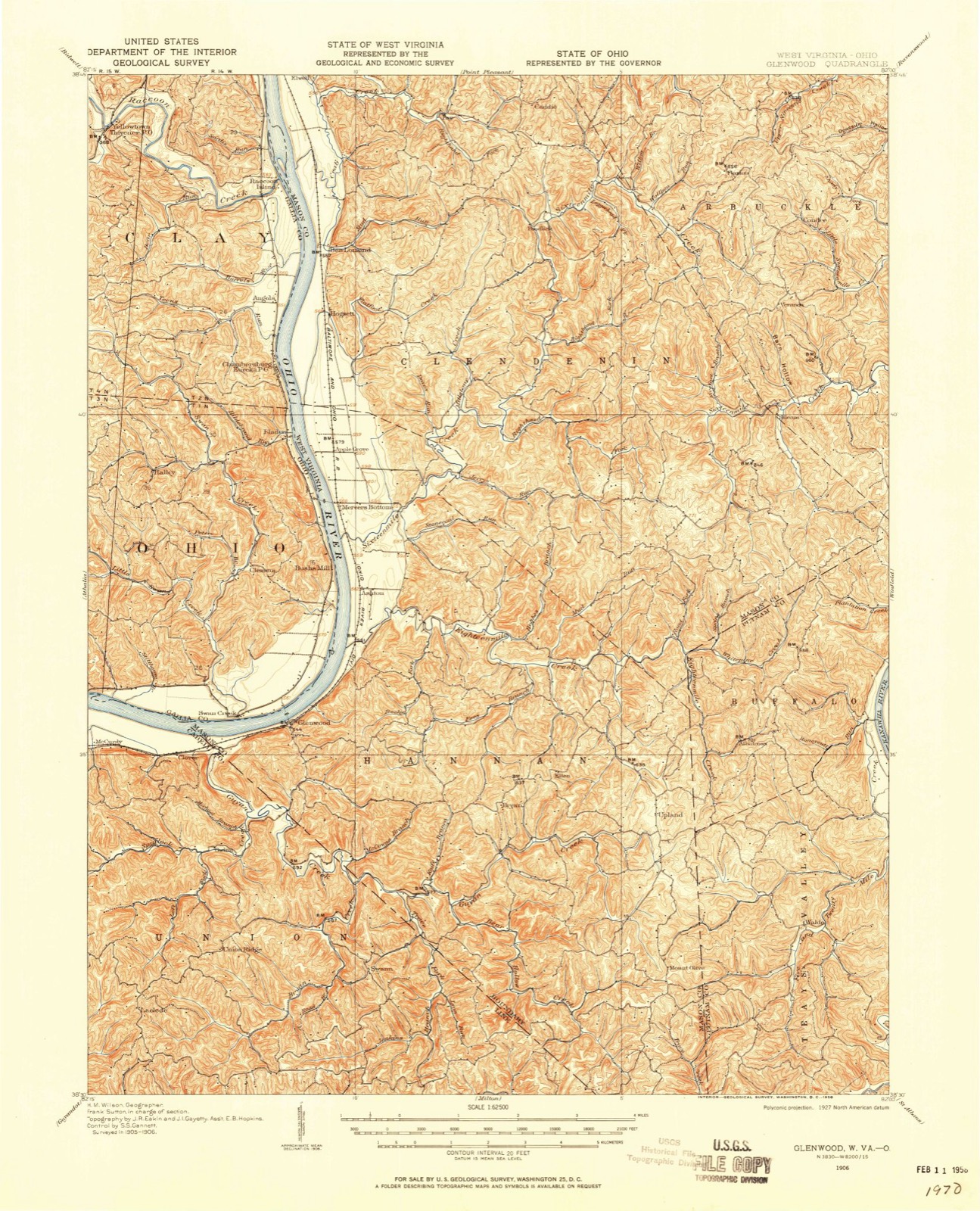 Topographic sheet of Bladen, surveyed 1906