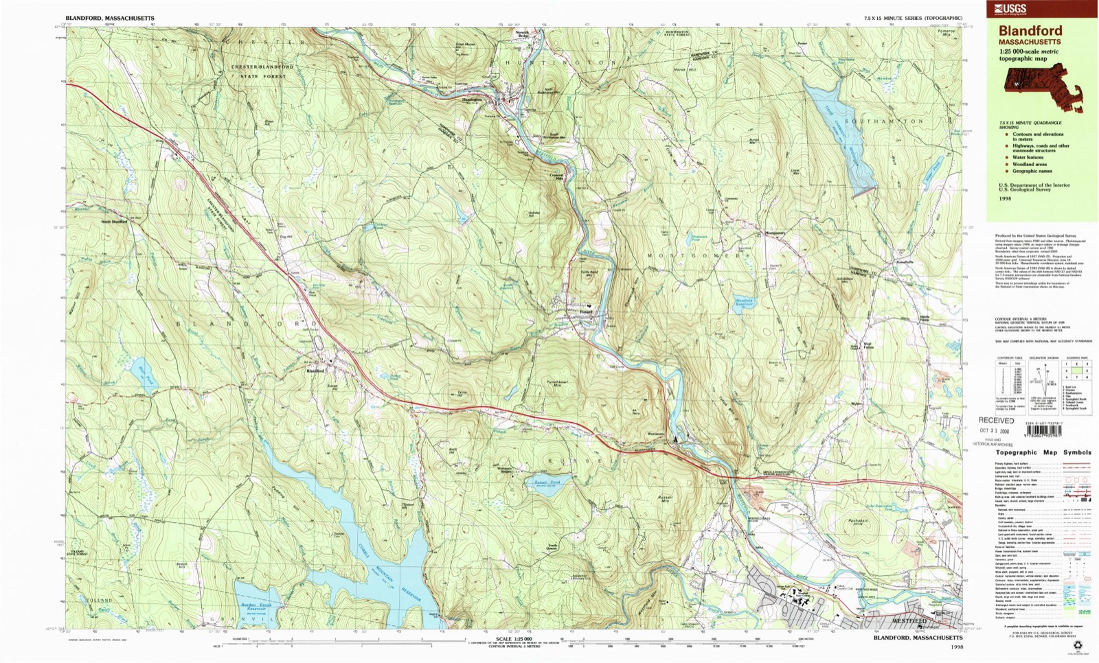 Topographic sheet of Trainfield, surveyed 1998