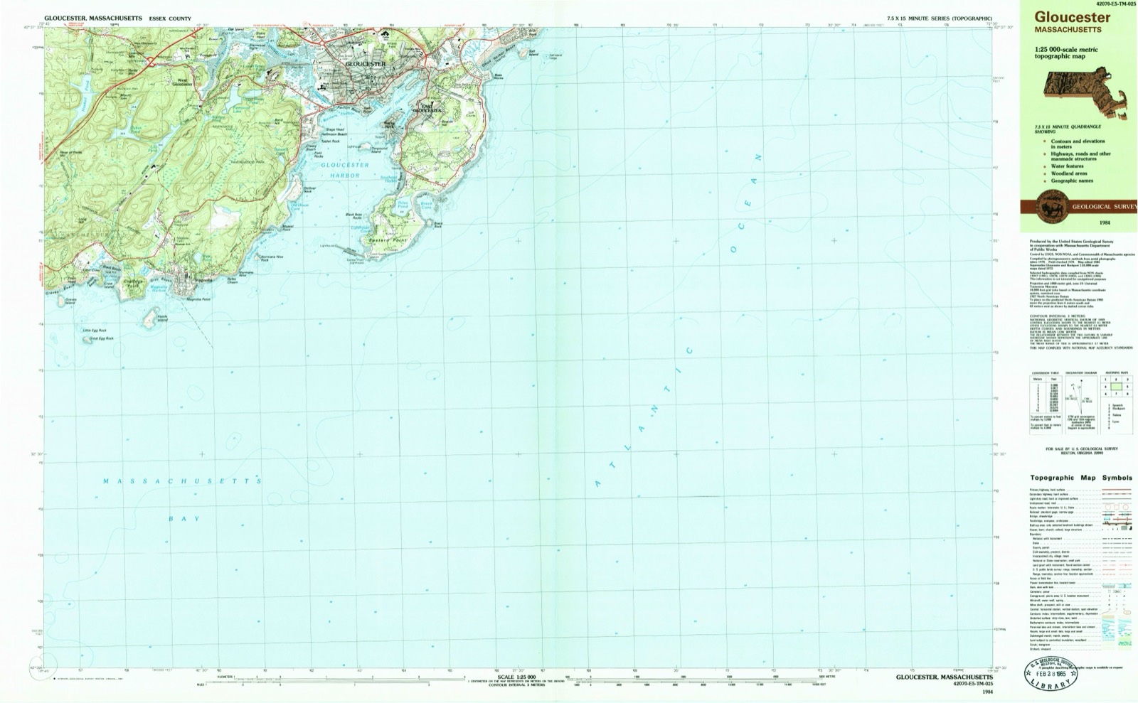 Topographic sheet of Gloucester, surveyed 1984