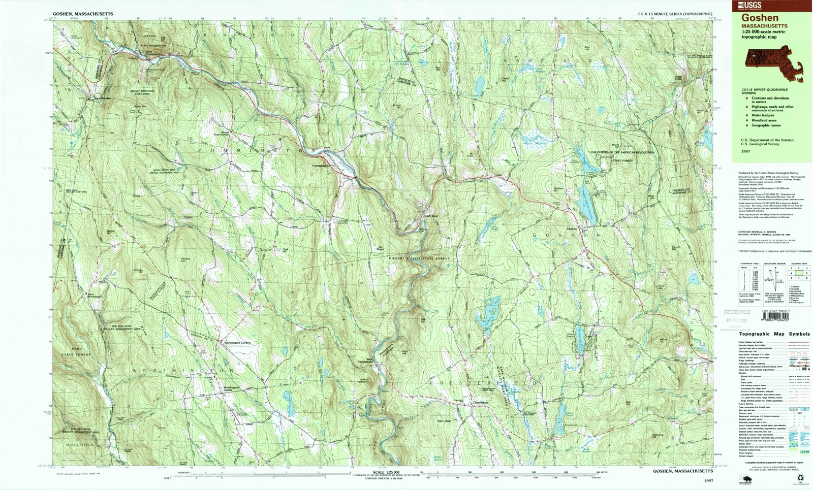 Topographic sheet of East Windsor, surveyed 1997