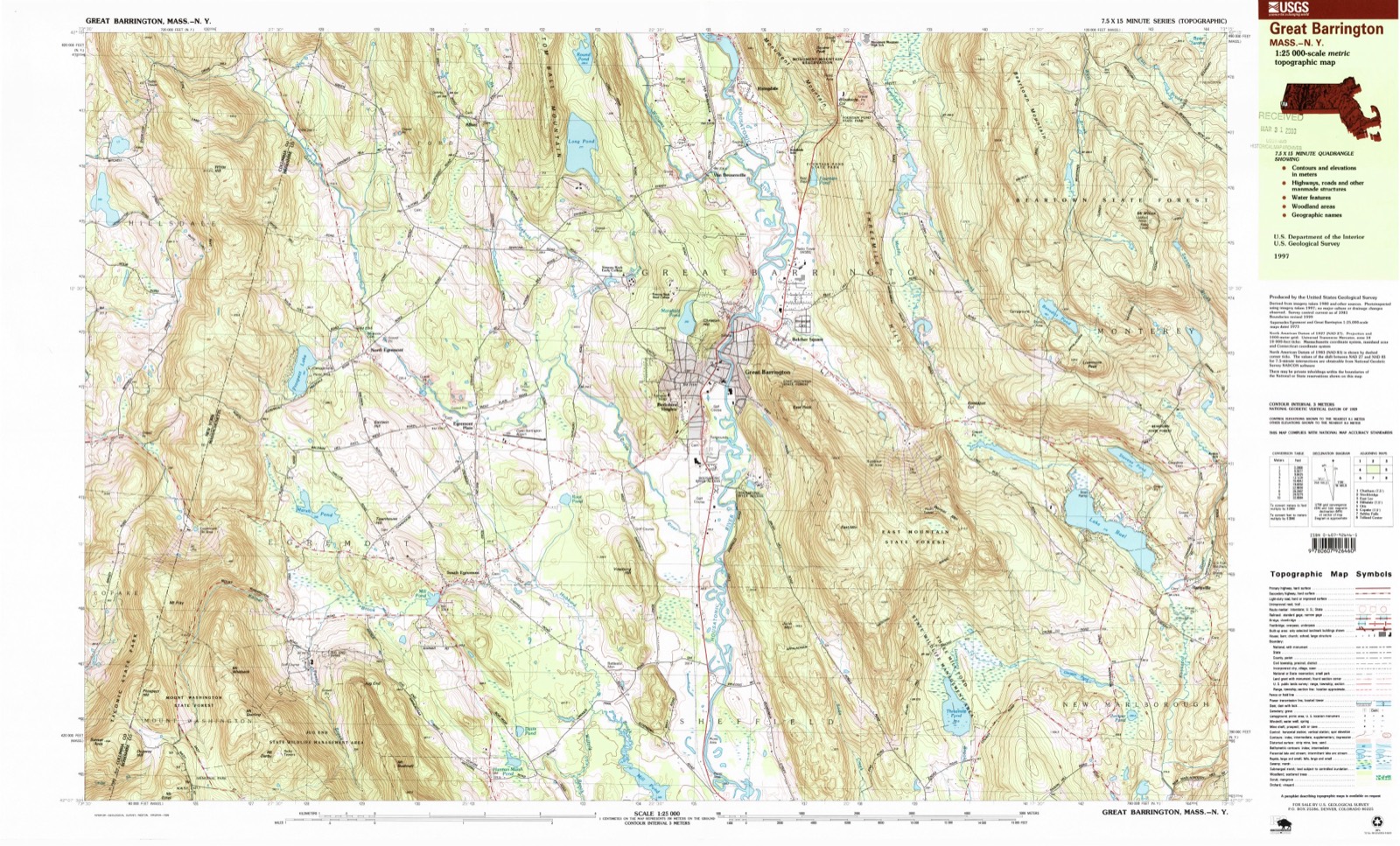 Topographic sheet of Alford, surveyed 1997