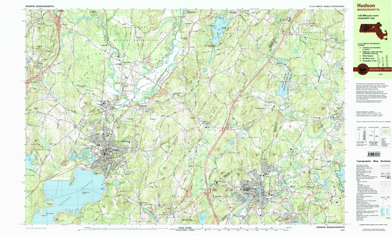 Topographic sheet of Five Corners, surveyed 1997