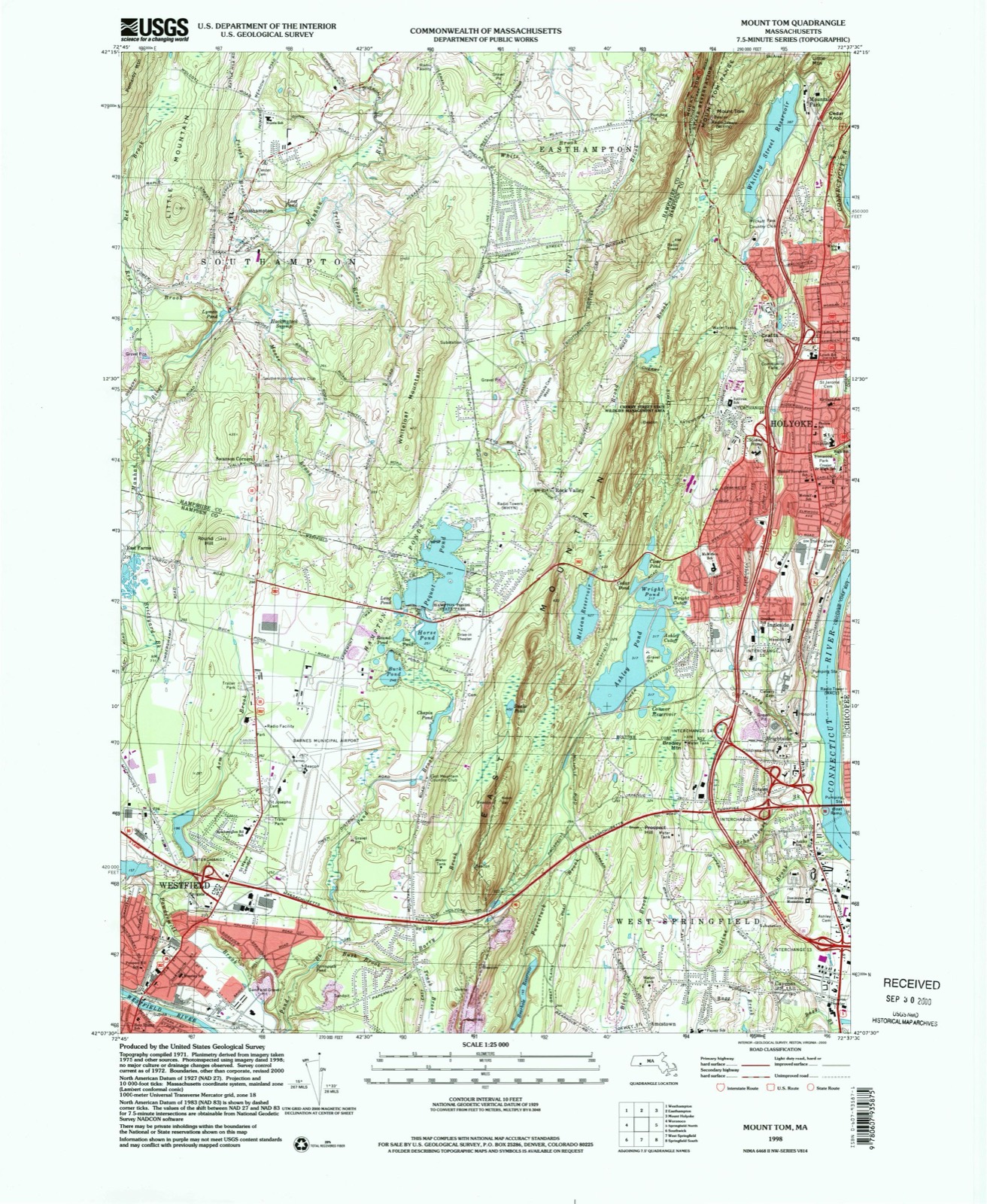 Topographic sheet of Brightside, surveyed 1998