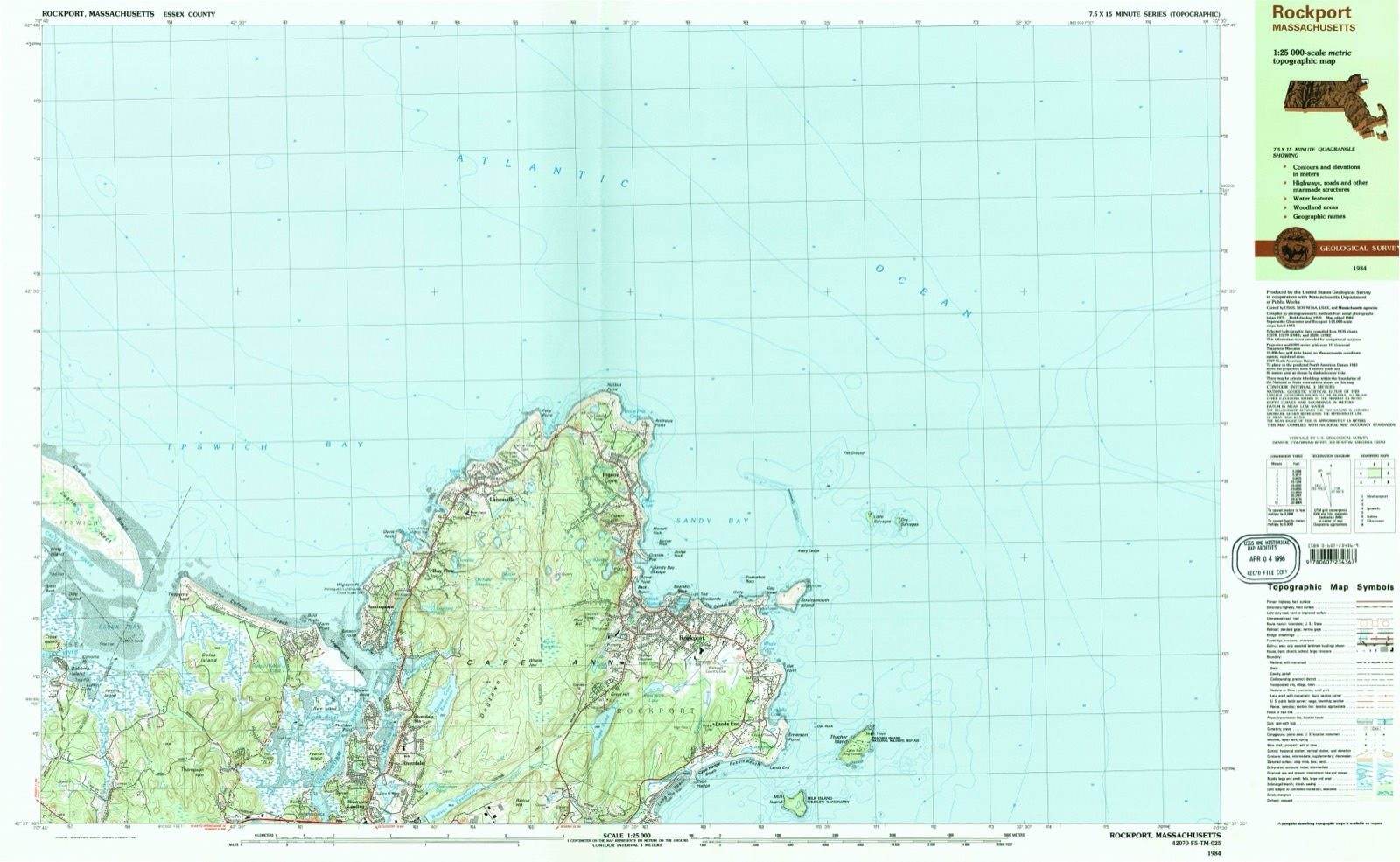 Topographic sheet of Lands End, surveyed 1984
