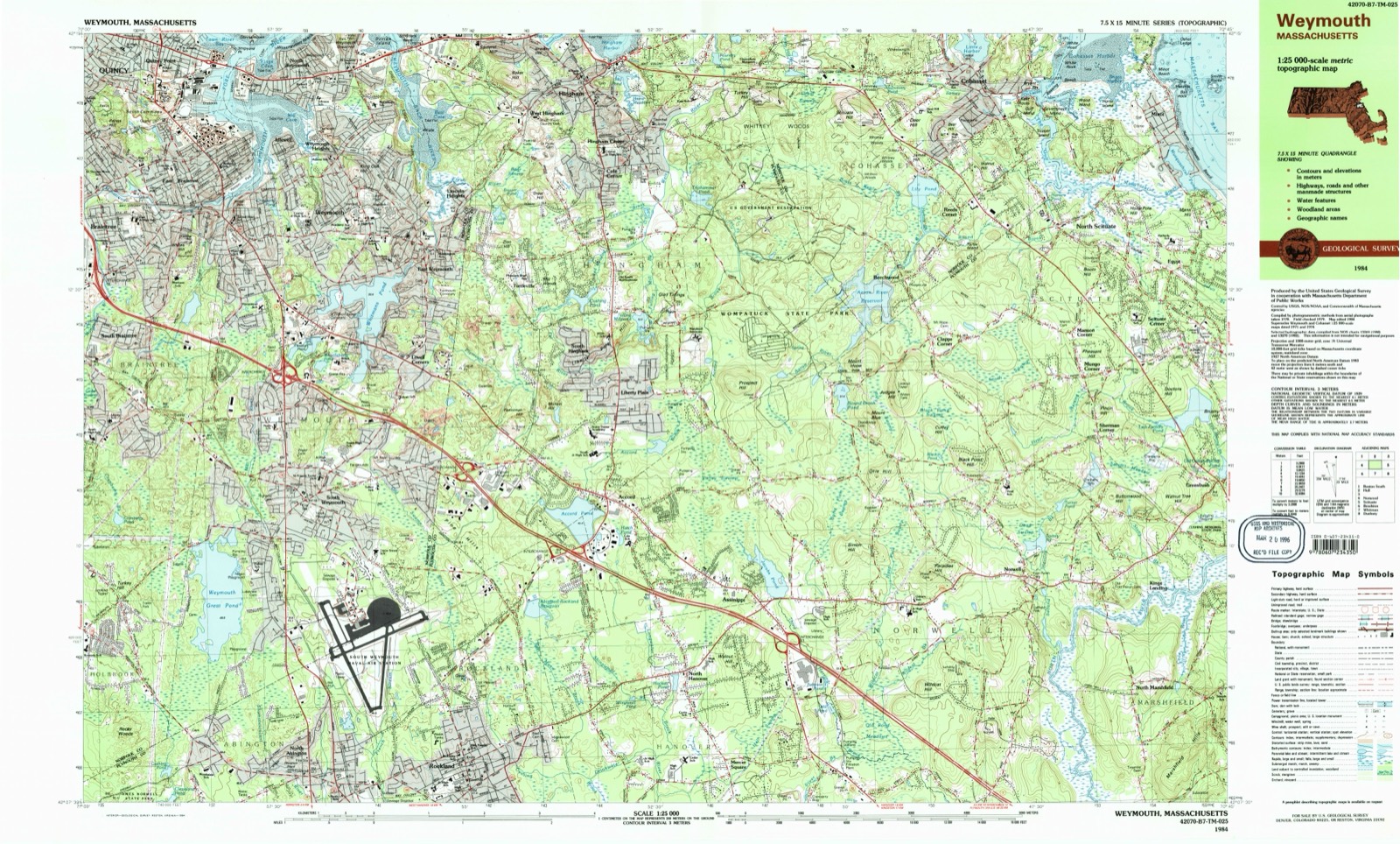 Topographic sheet of Pine Grove, surveyed 1984