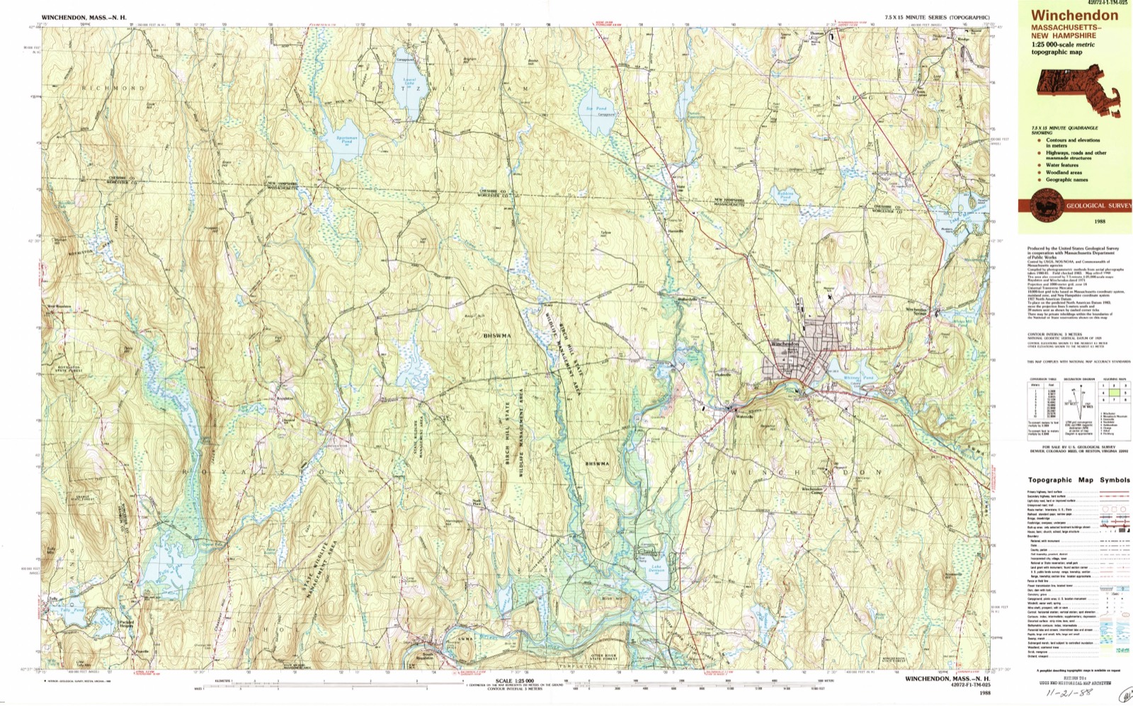 Topographic sheet of Tully, surveyed 1988