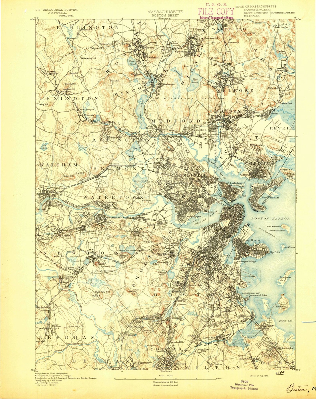 Topographic sheet of Bemis, surveyed 1893