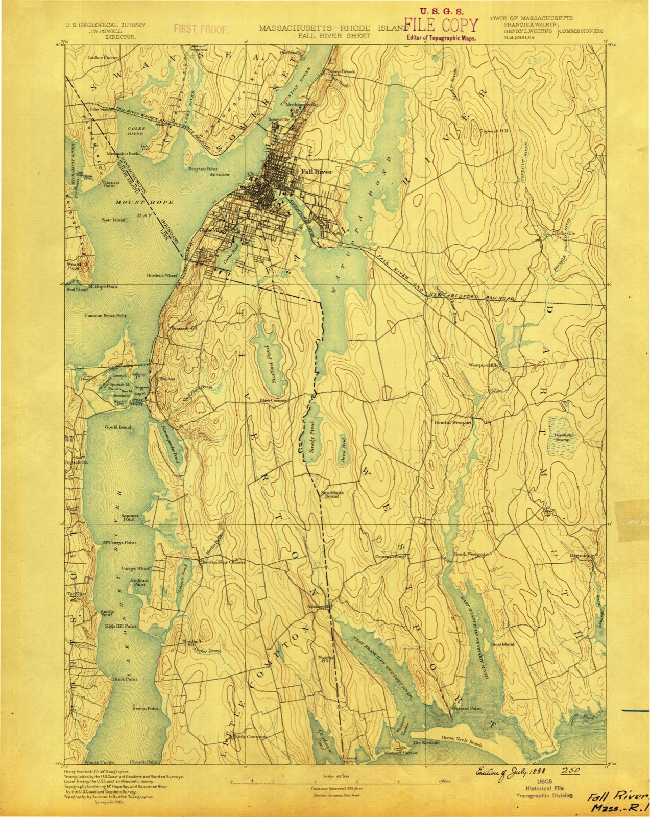 Topographic sheet of Lakeside, surveyed 1888