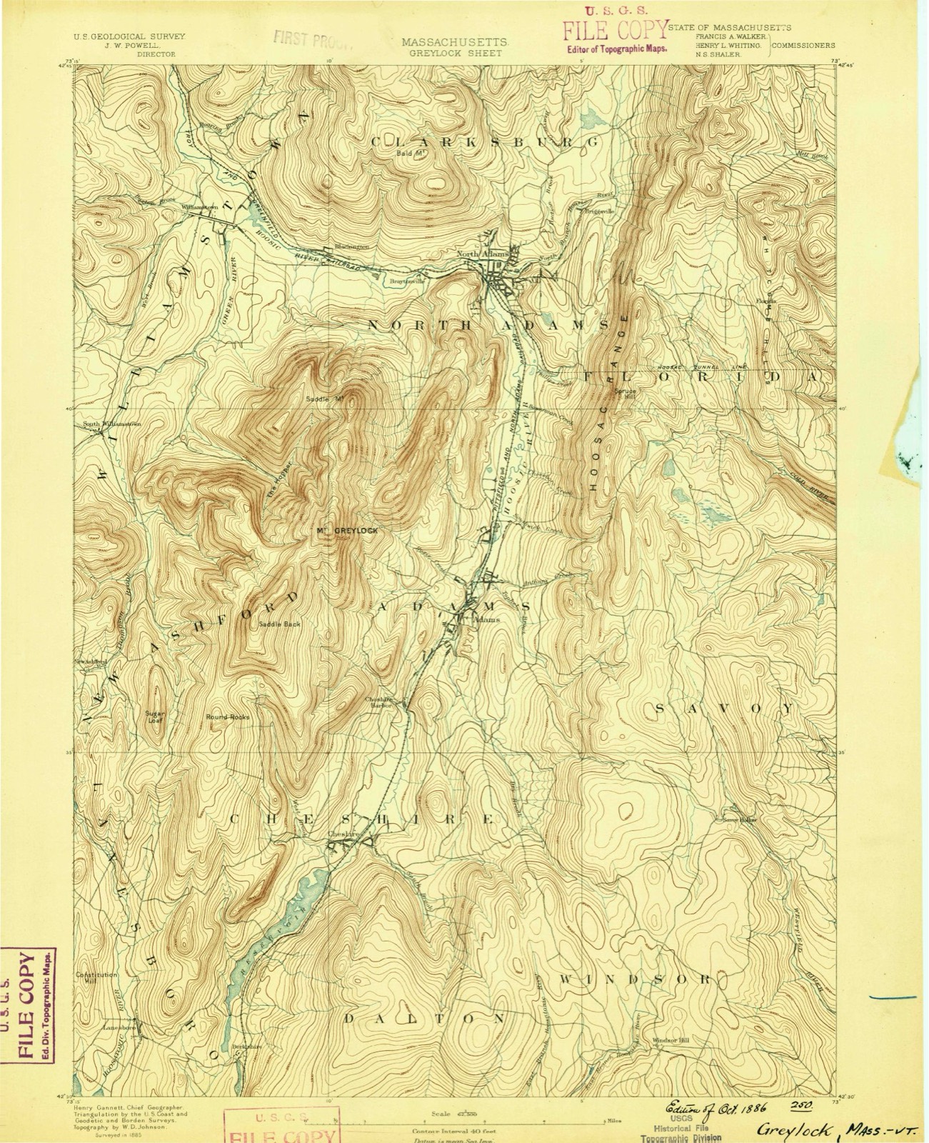 Topographic sheet of Arnoldville, surveyed 1886