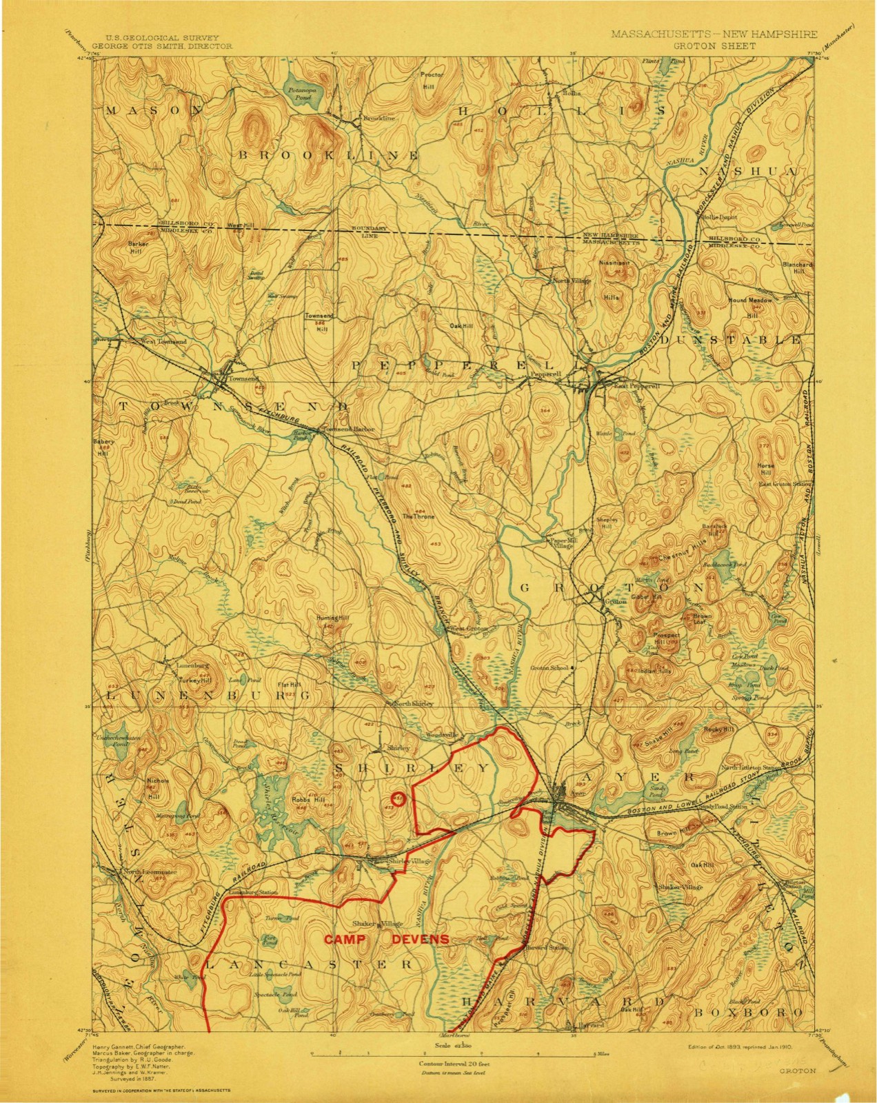 Topographic sheet of Willows, surveyed 1893