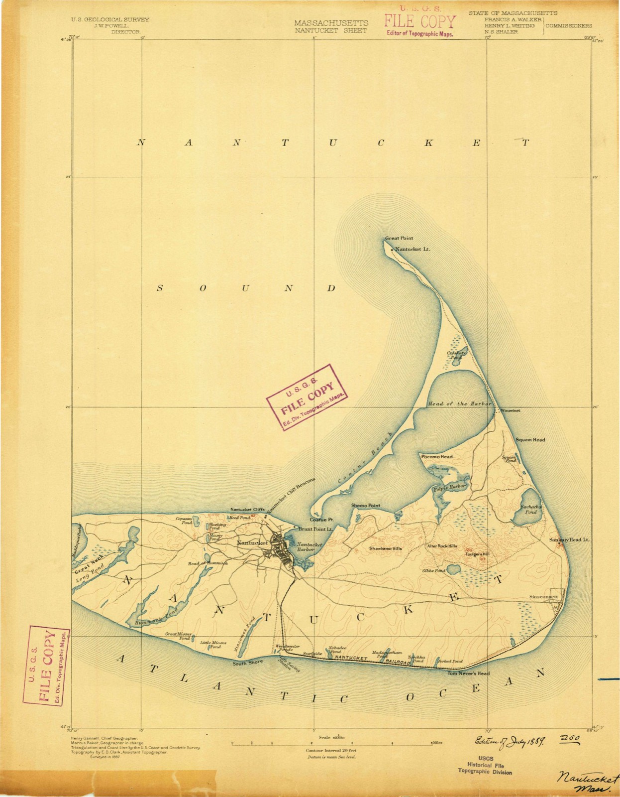 Topographic sheet of Cisco, surveyed 1889